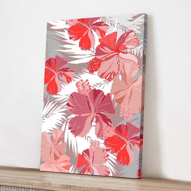 Flowers Hibiscus Summer Canvas Wall Art - Image by Tailored Canvases