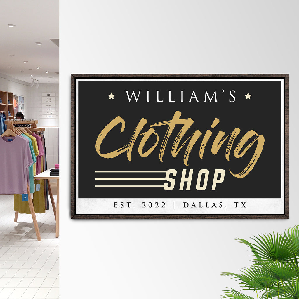 Custom Clothing Shop Sign V - Image by Tailored Canvases