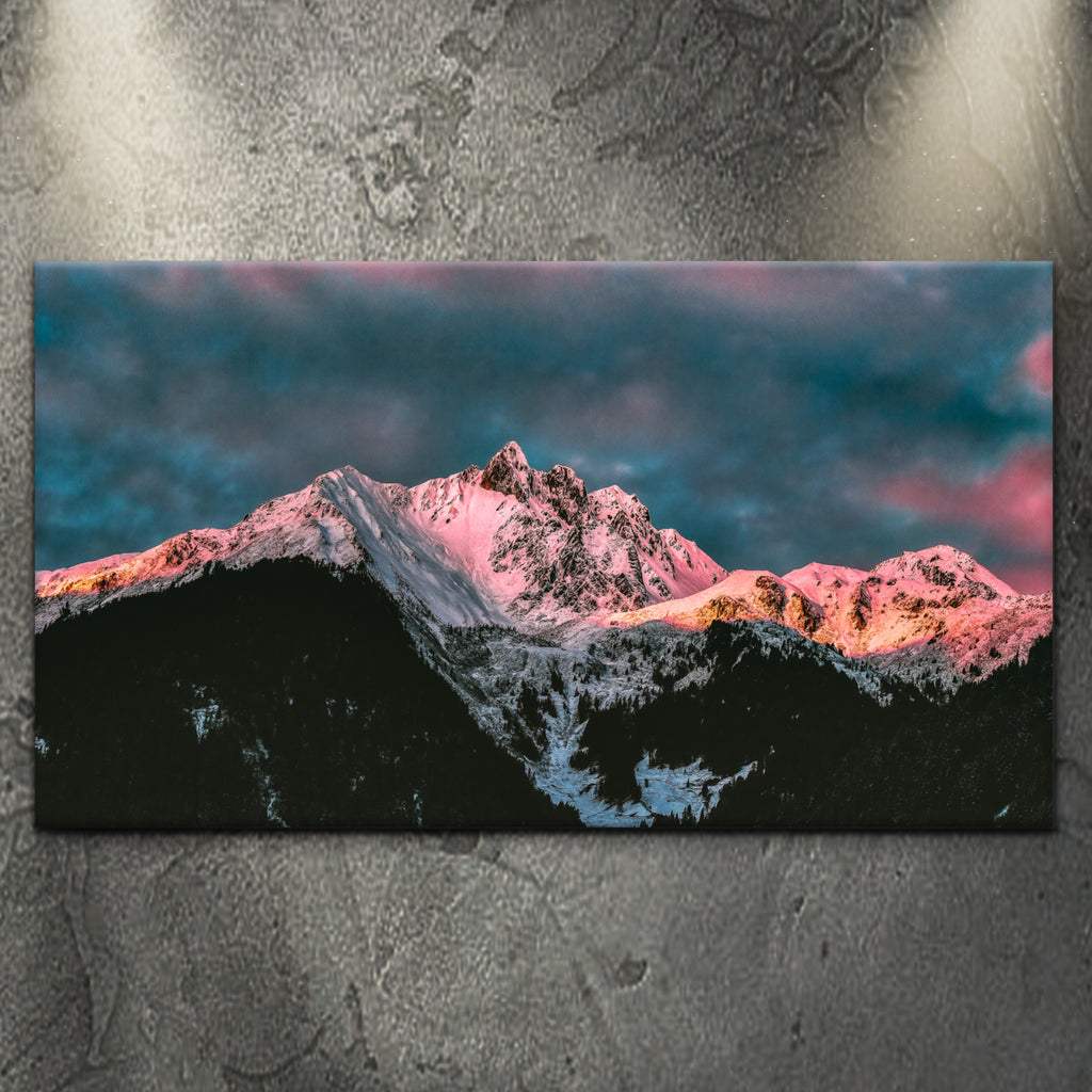 Snowy Summit at Sunset Canvas Wall Art - by Tailored Canvases