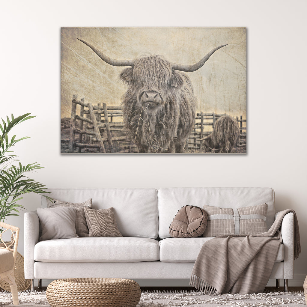 Highland Cattle Bath Canvas Wall Art III - by Tailored Canvases
