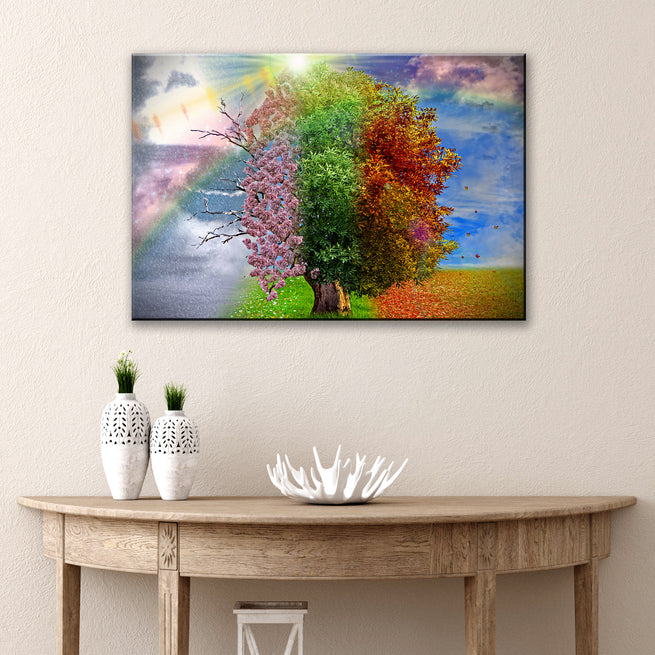 Four Seasons of a Tree Canvas Wall Art (Ready to Hang) - Wall Art Image by Tailored Canvases