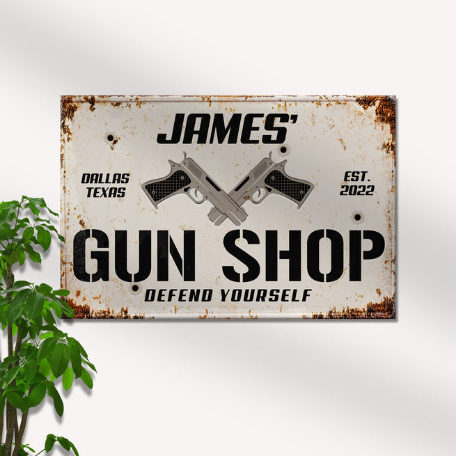 Gun Shop Sign III - Image by Tailored Canvases