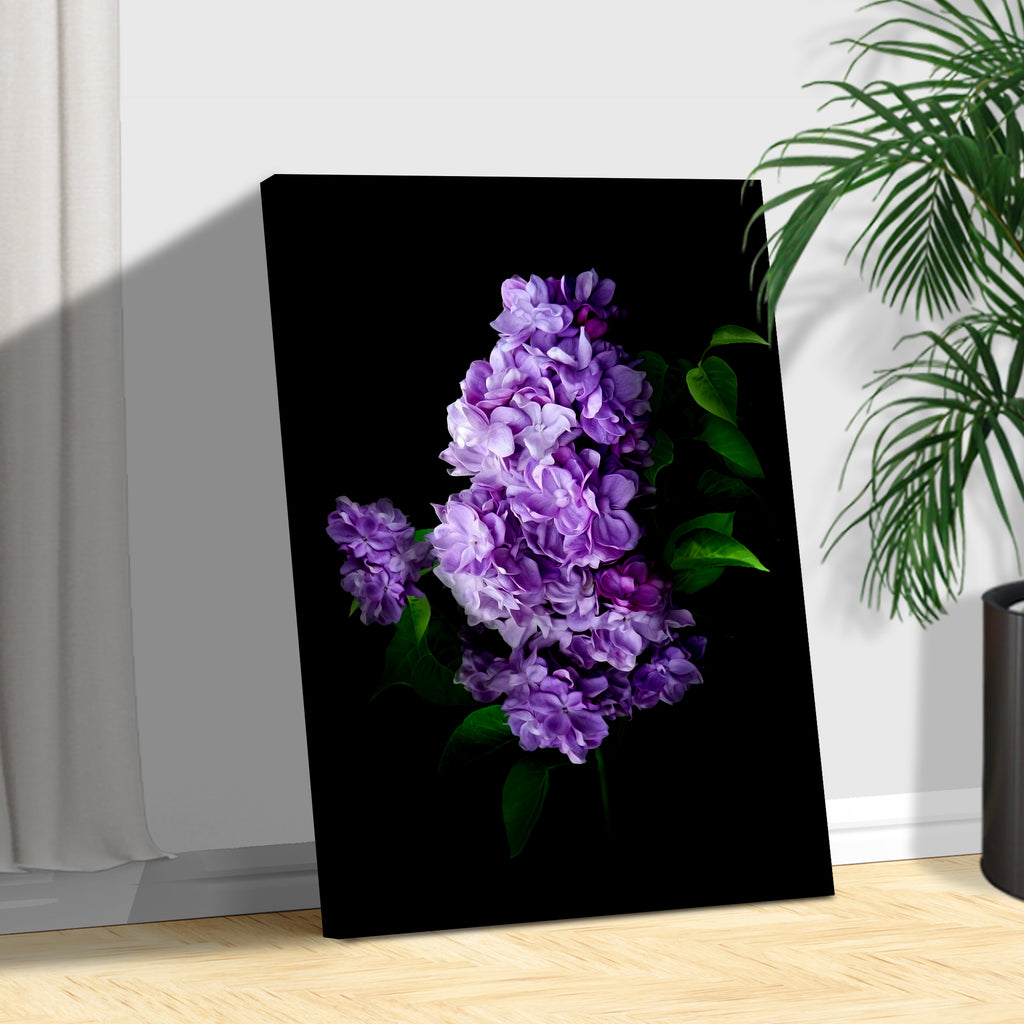 Flowers Lilac In The Dark Canvas Wall Art - Image by Tailored Canvases