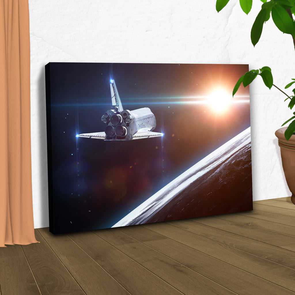 Space Shuttle Orbiting Earth Canvas Wall Art - Image by Tailored Canvases