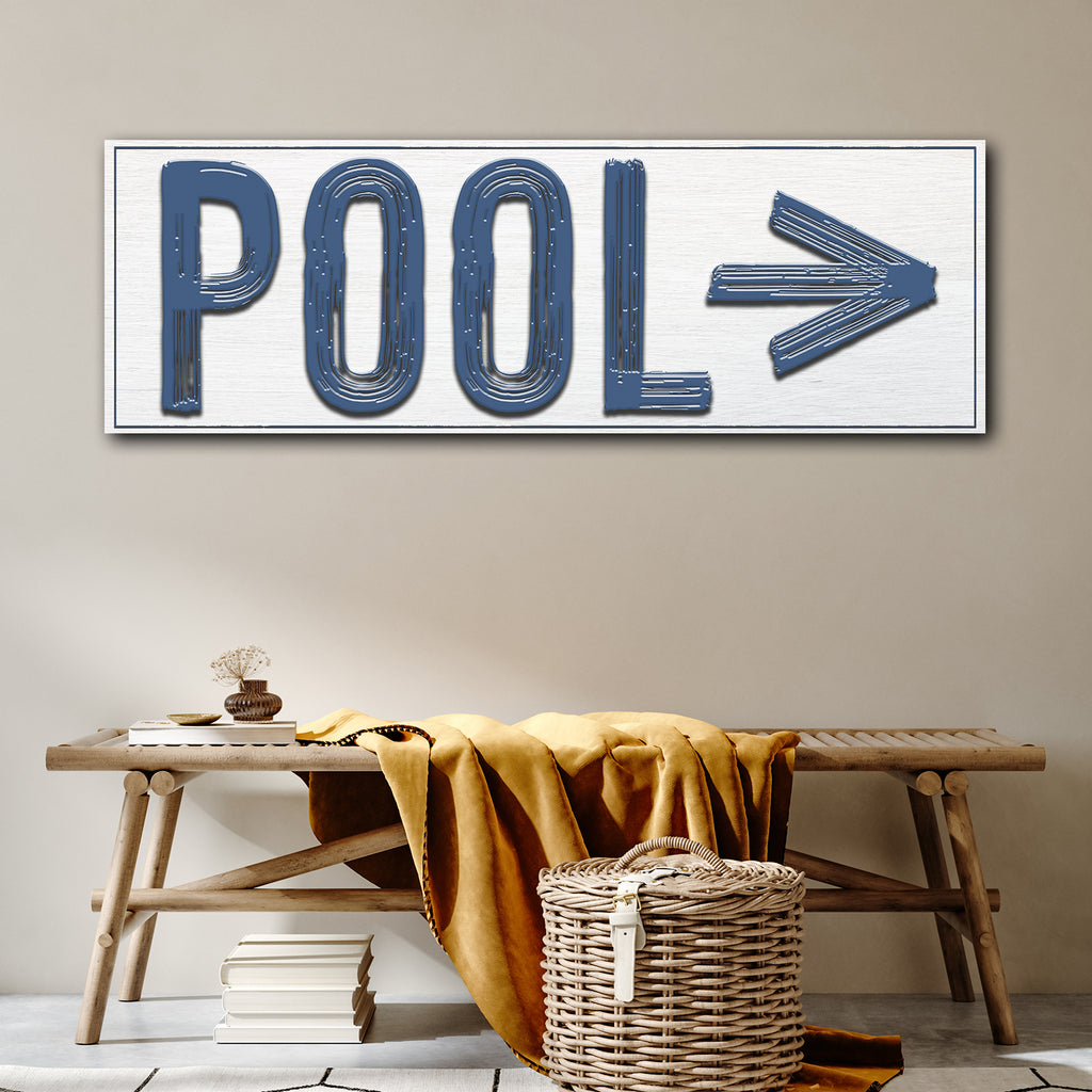 Pool Arrow Sign - Wall Art Image by Tailored Canvases