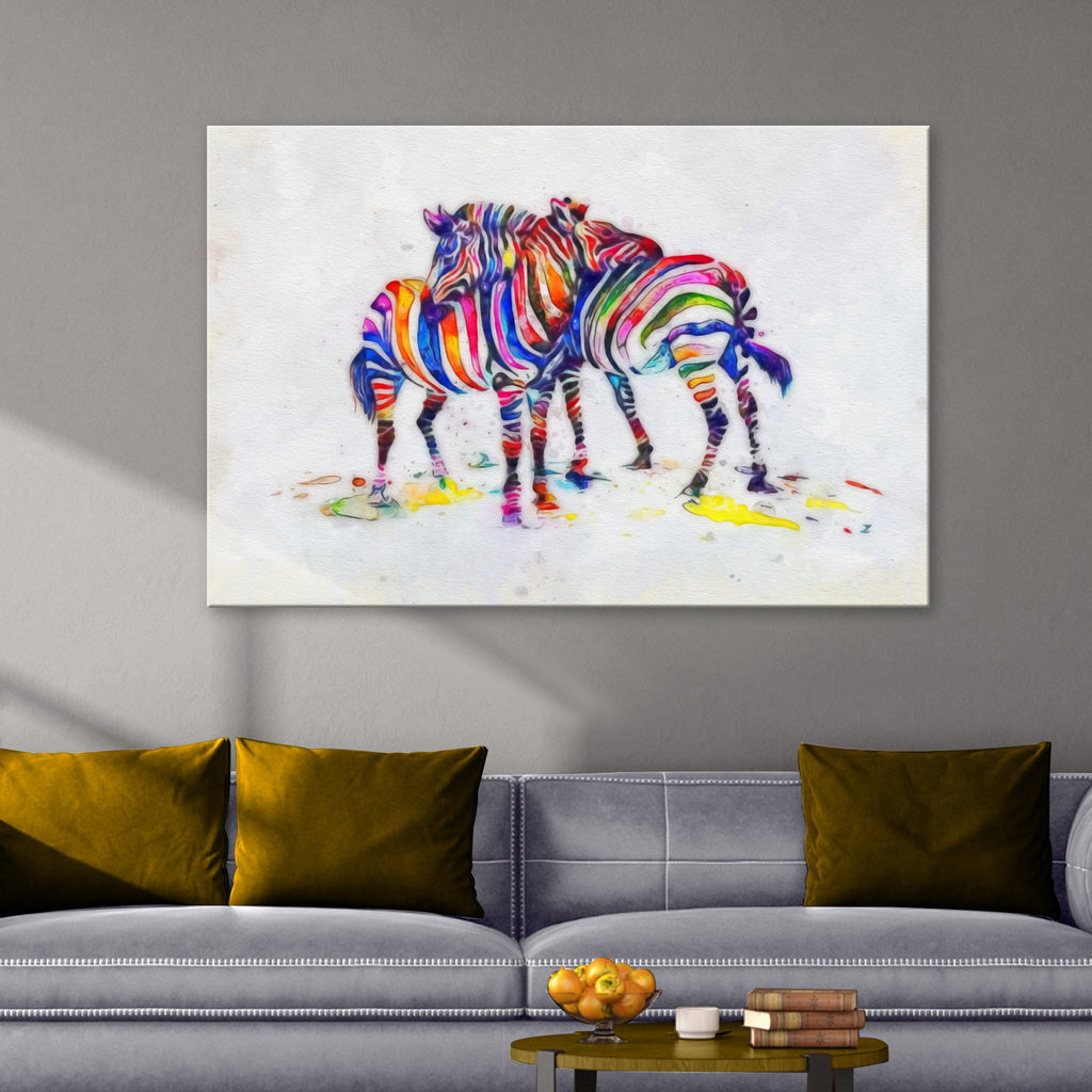 Abstract Zebra Watercolor Canvas Wall Art - by Tailored Canvases