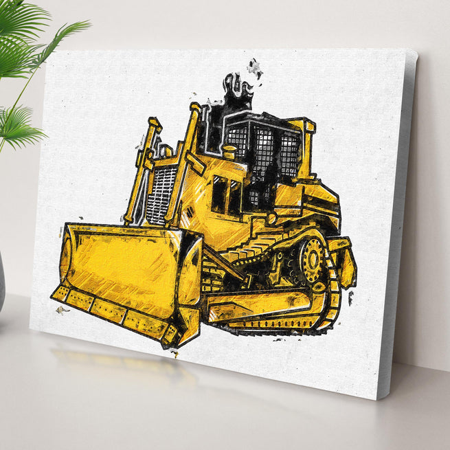 Construction Truck Bulldozer Canvas Wall Art - Image by Tailored Canvases