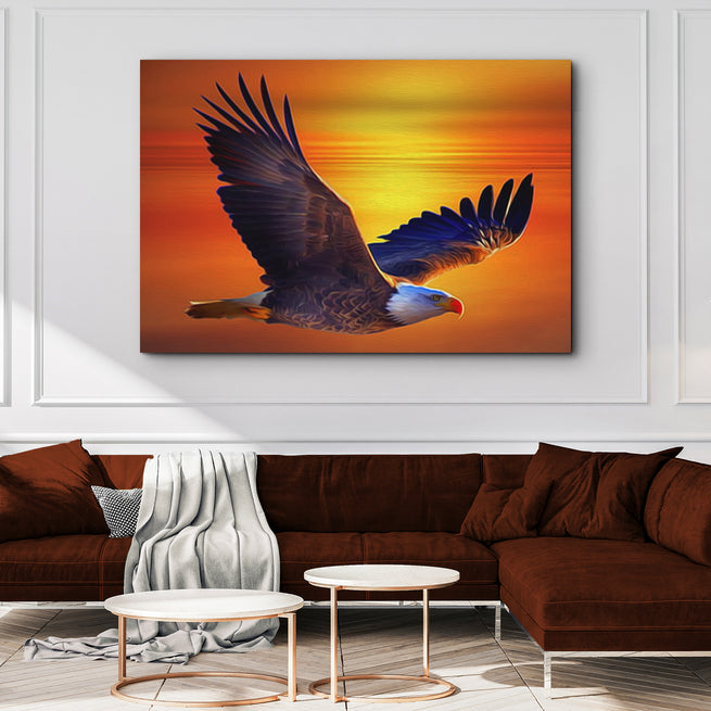 Flying Bald Eagle Canvas Wall Art - Wall Art Image by Tailored Canvases