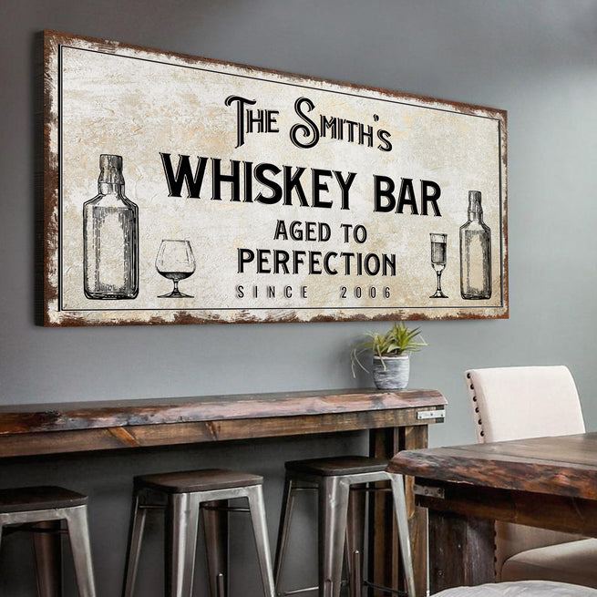 Whiskey Bar Sign | Customizable Canvas - Wall Art Image by Tailored Canvases