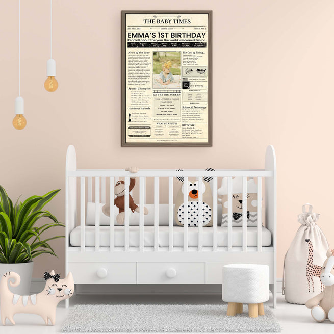 The Baby Times Sign | Customizable Canvas - Wall Art Image by Tailored Canvases