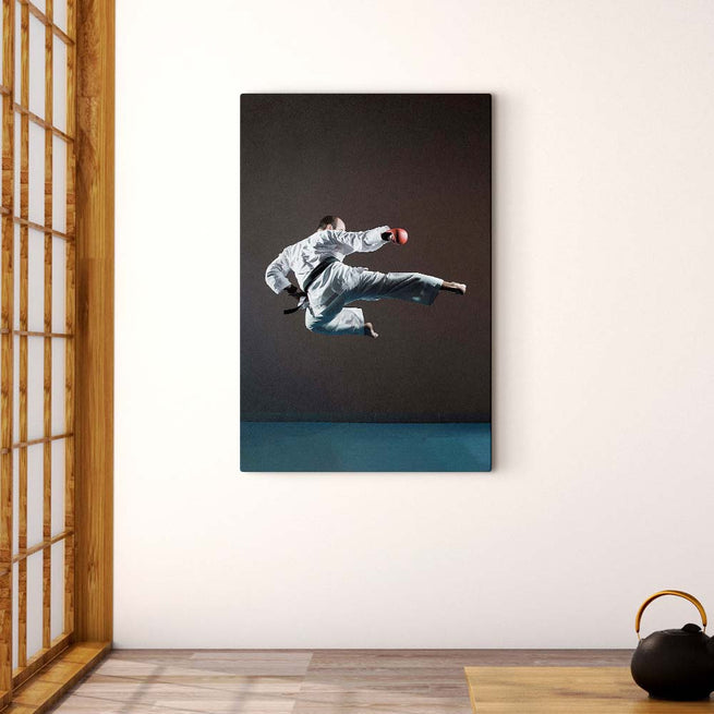 Karate Flying Kick Canvas Wall Art - Image by Tailored Canvases