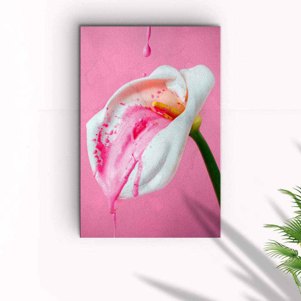 Flowers Calla Lily Dripping Paint Canvas Wall Art - Image by Tailored Canvases