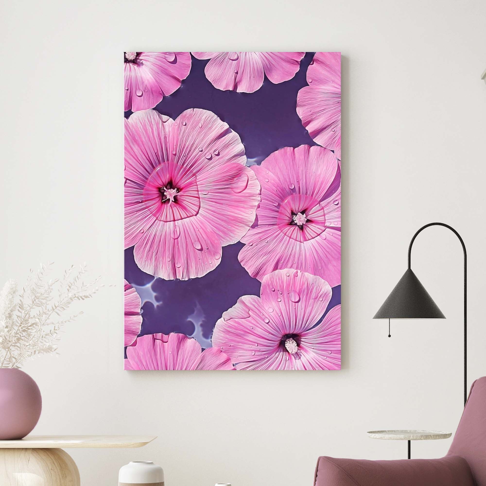 Image of Flowers Hibiscus Pink Canvas Wall Art