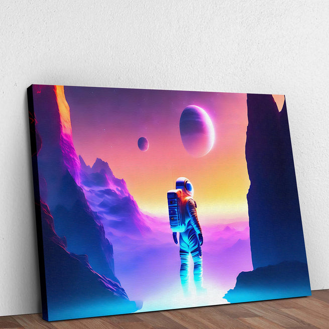 Space Astronaut Vaporwave Canvas Wall Art - Image by Tailored Canvases