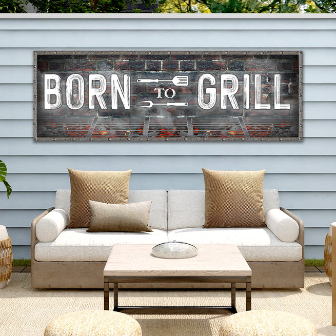 Born To Grill (Ready to Hang) Free Shipping - Wall Art Image by Tailored Canvases