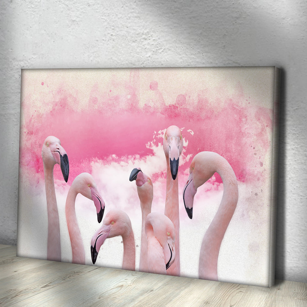 Pink Flamingo Watercolor Painting Canvas Wall Art - by Tailored Canvases