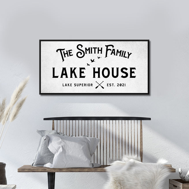 Rustic Family Lake House Sign | Customizable Canvas - Wall Art Image by Tailored Canvases