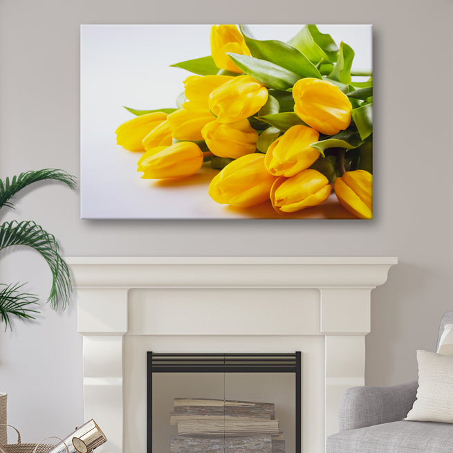 Golden Yellow Tulips Canvas Wall Art (READY TO HANG) - by Tailored Canvases