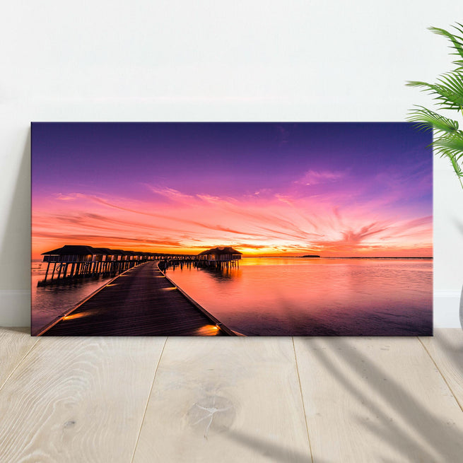 Calm Beach Sunset Art Canvas - Wall Art Image by Tailored Canvases