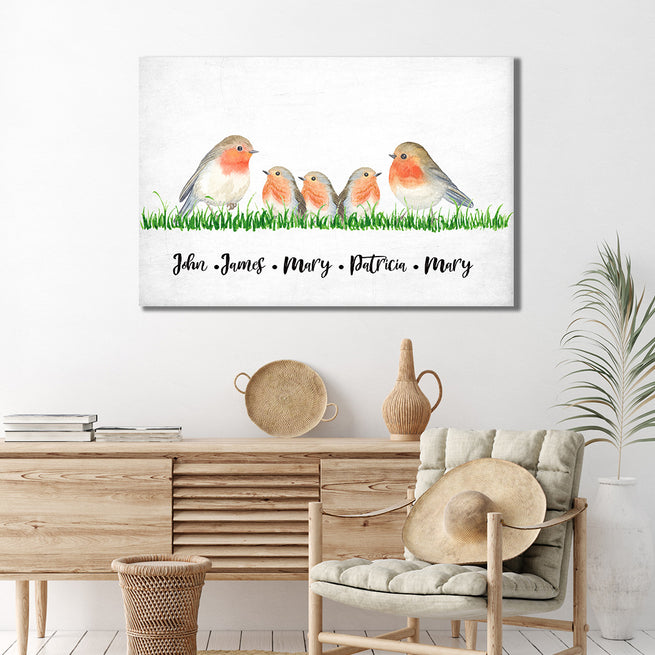 Family Flock of Birds Sign | Customizable Canvas - Image by Tailored Canvases