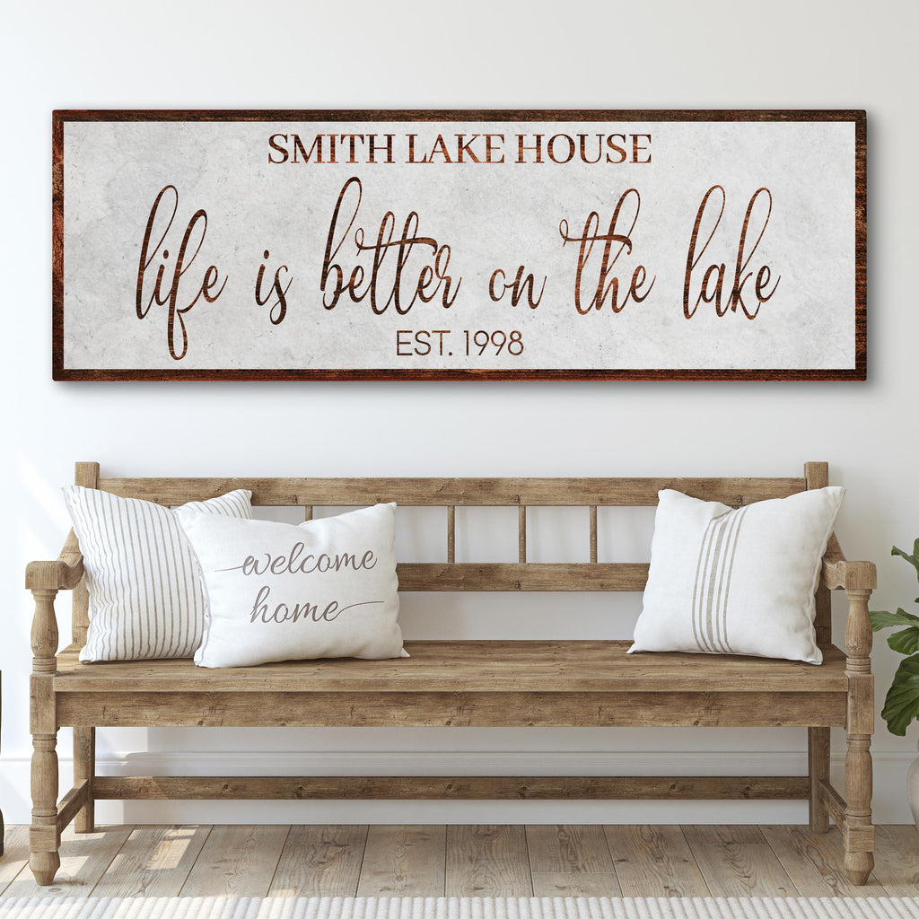 Life Is Better On The Lake Sign | Customizable Canvas - by Tailored Canvases