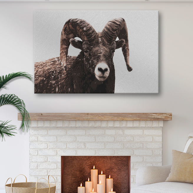 Bighorned Ram Sheep Canvas Wall Art - Wall Art Image by Tailored Canvases