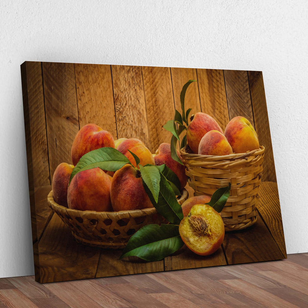 Fruits Peach Ripe Canvas Wall Art - Image by Tailored Canvases