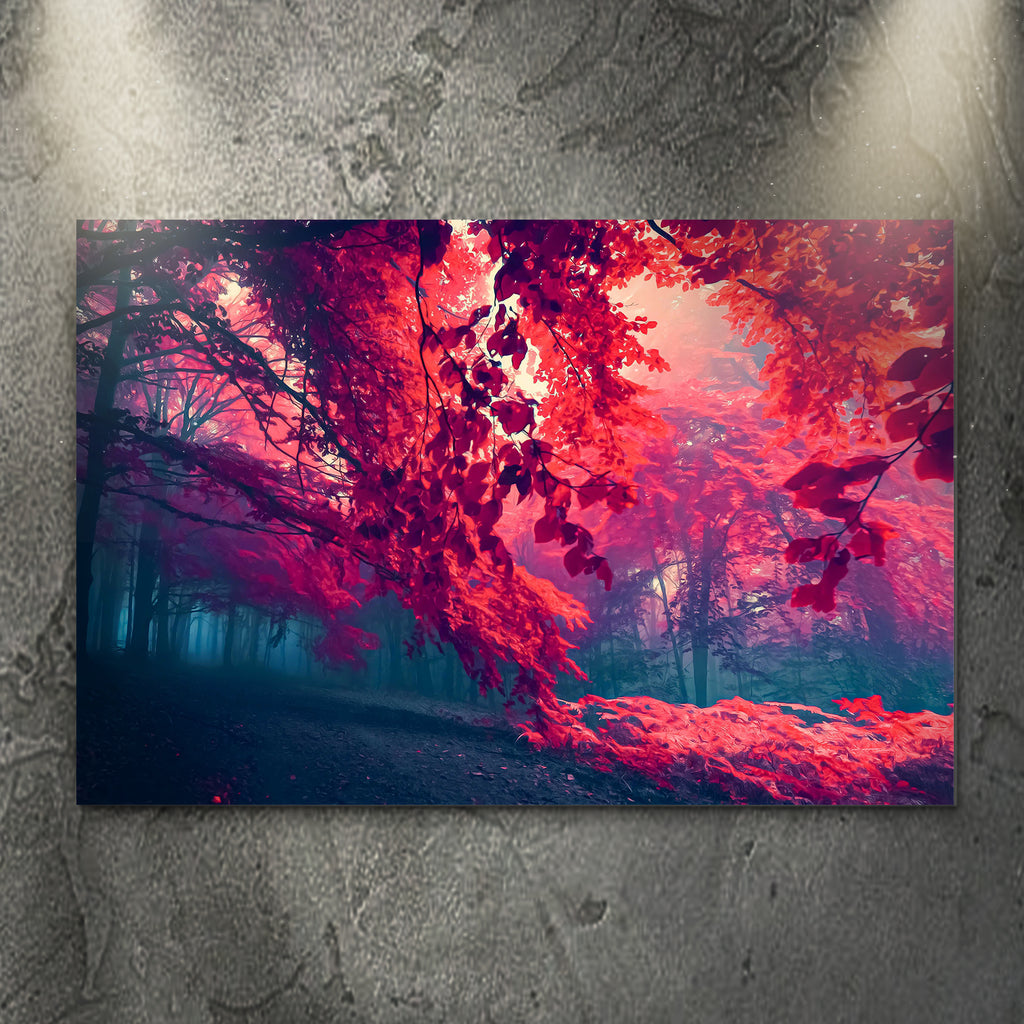 Foggy Red Maple Tree Canvas Wall Art - by Tailored Canvases