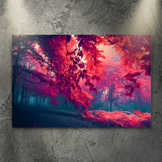 Foggy Red Maple Tree Canvas Wall Art - Wall Art Image by Tailored Canvases