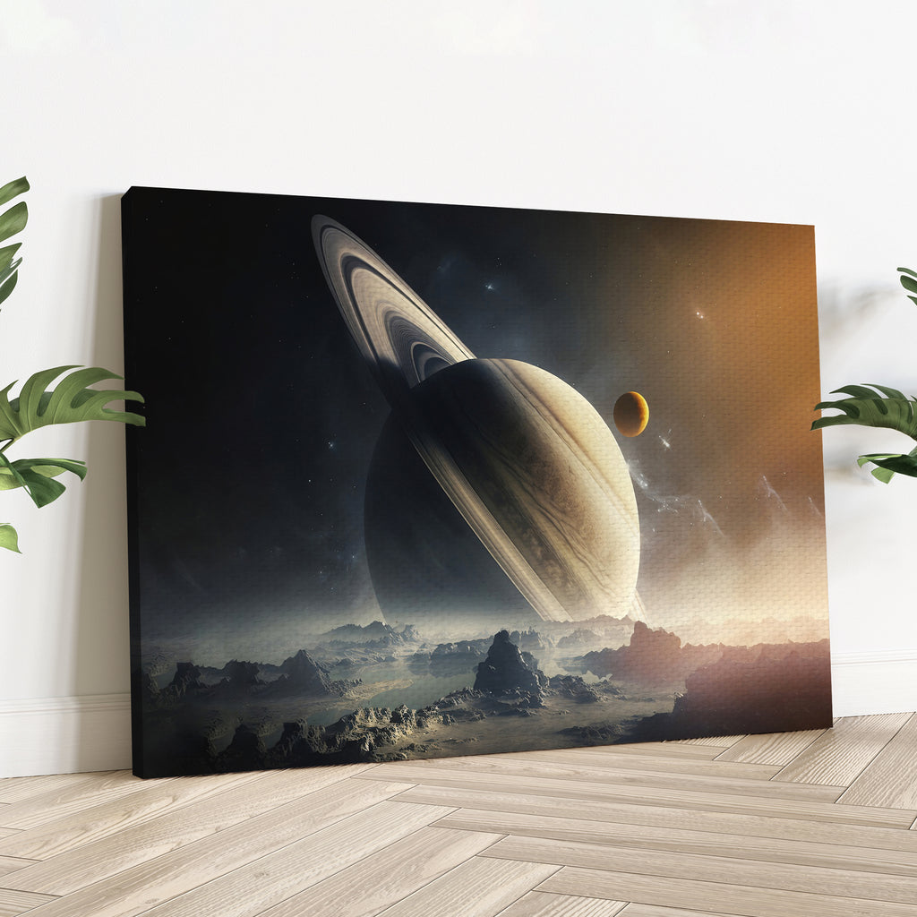 Planet Saturn View Canvas Wall Art II - Image by Tailored Canvases