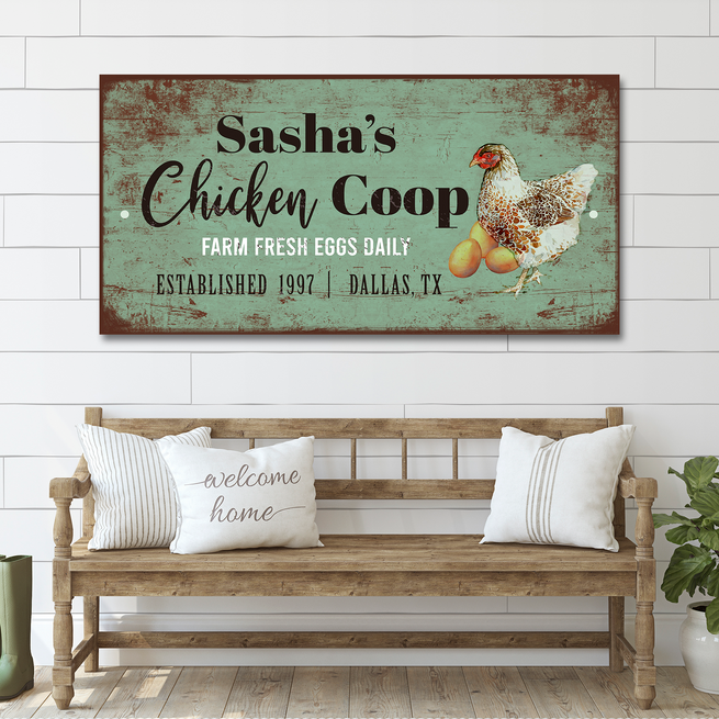 Chicken Coop Sign Ii | Customizable Canvas - Wall Art Image by Tailored Canvases