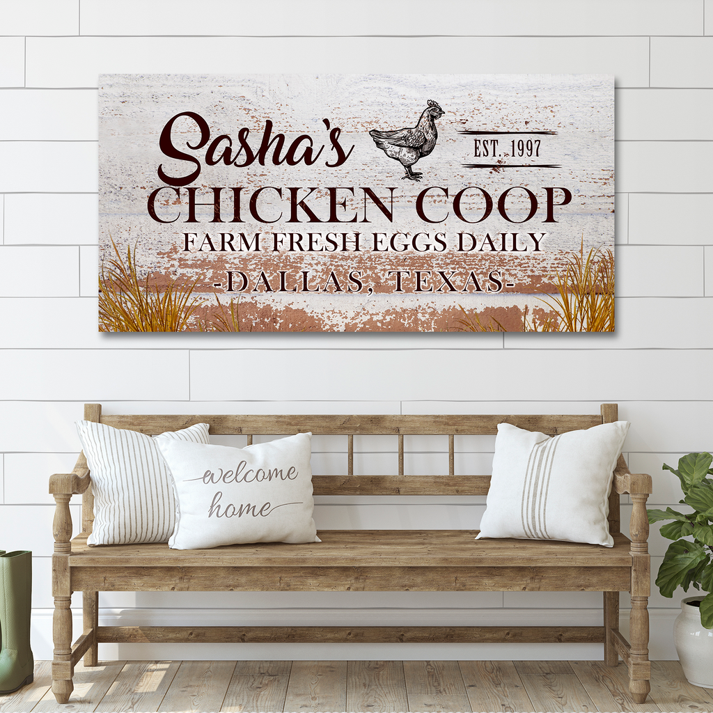 Chicken Coop Sign II | Customizable Canvas - Wall Art Image by Tailored Canvases