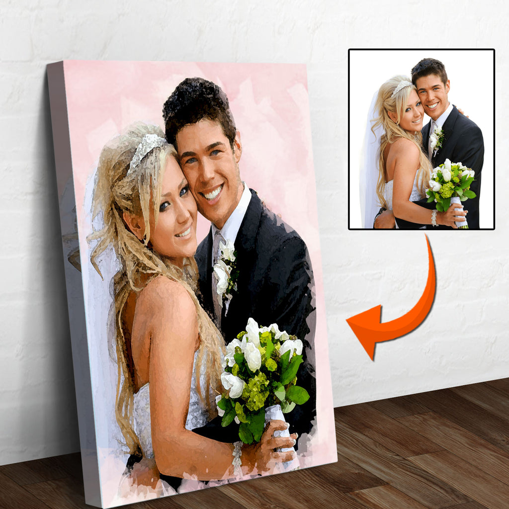 Couple Watercolor Sign | Customizable Canvas - Wall Art Image by Tailored Canvases