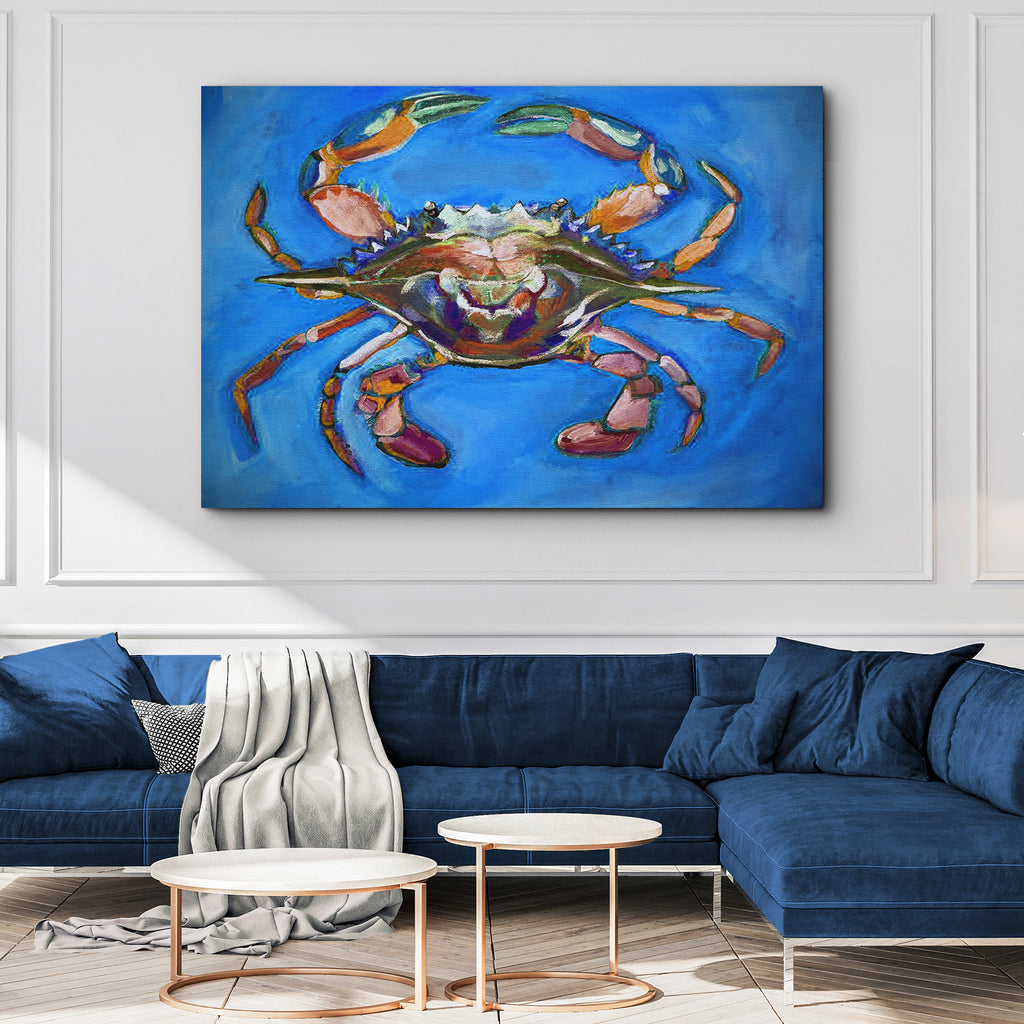 Crab Watercolor Canvas Wall Art VI - by Tailored Canvases