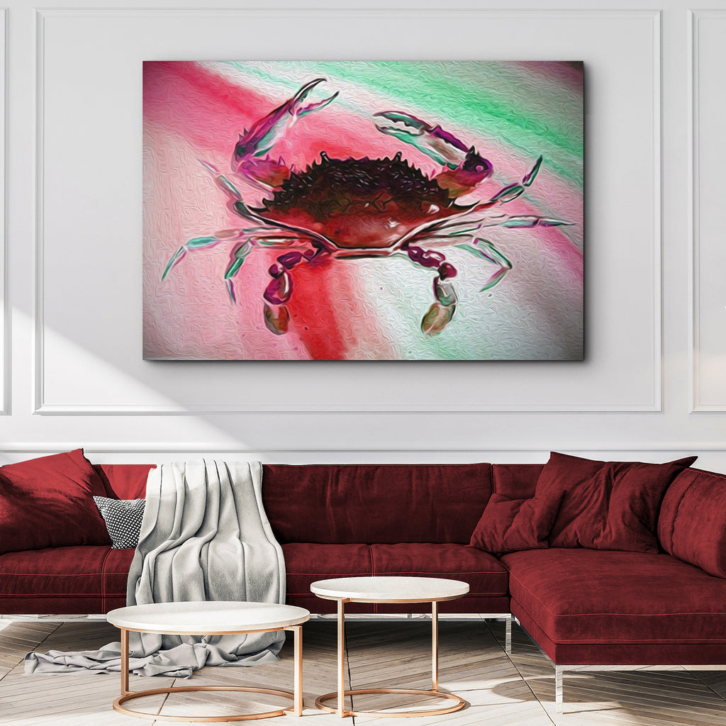 Crab Watercolor Canvas Wall Art III - by Tailored Canvases