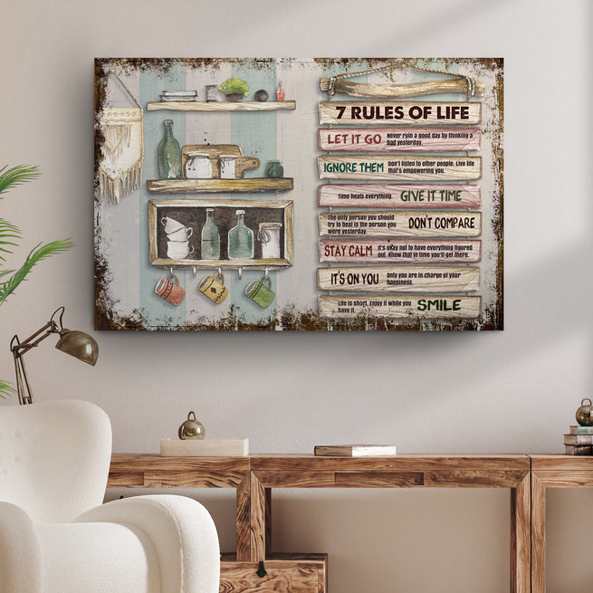 7 Rules of Life (Ready To Hang) - Wall Art Image by Tailored Canvases