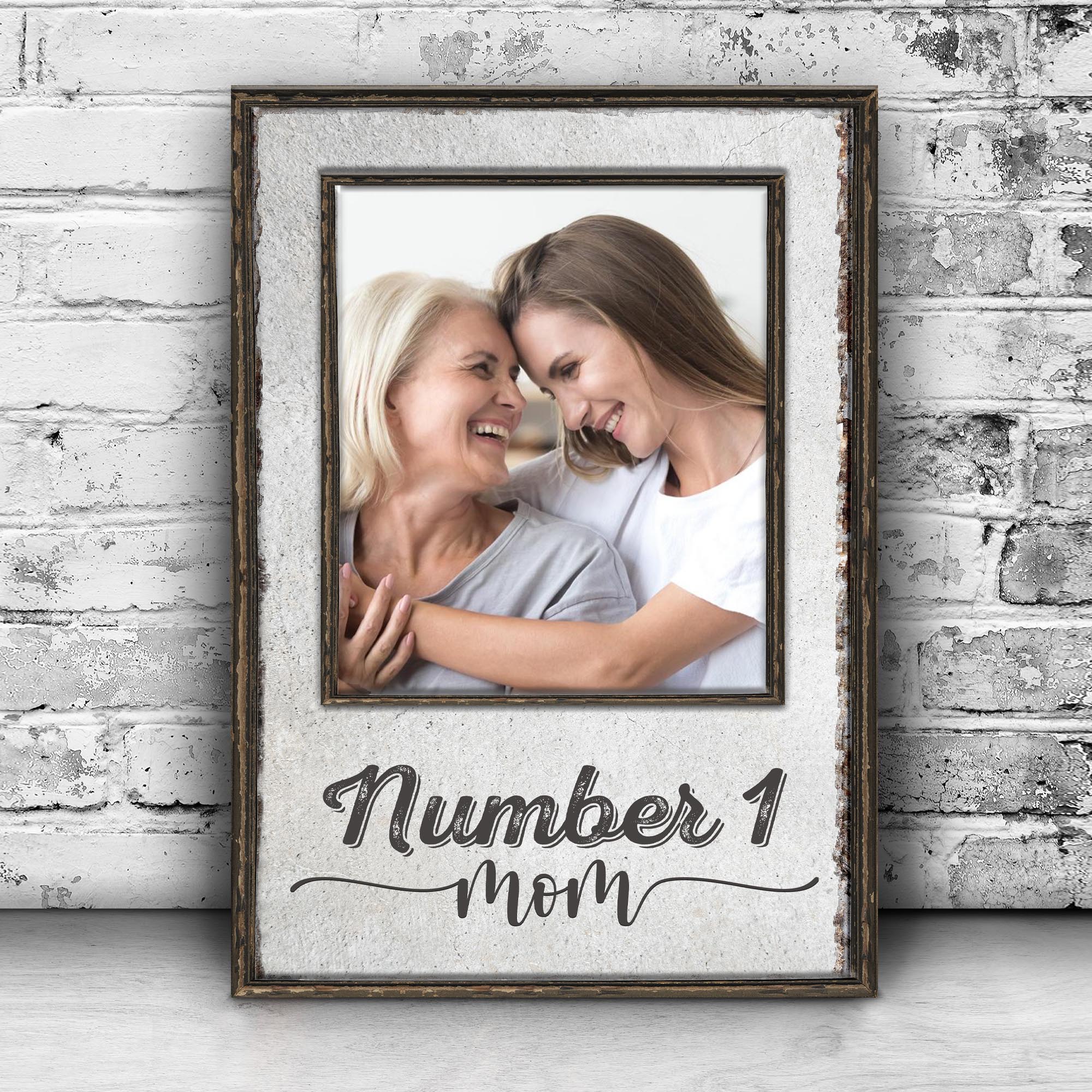 Image of Number 1 Mom Happy Mother's Day Sign | Customizable Canvas