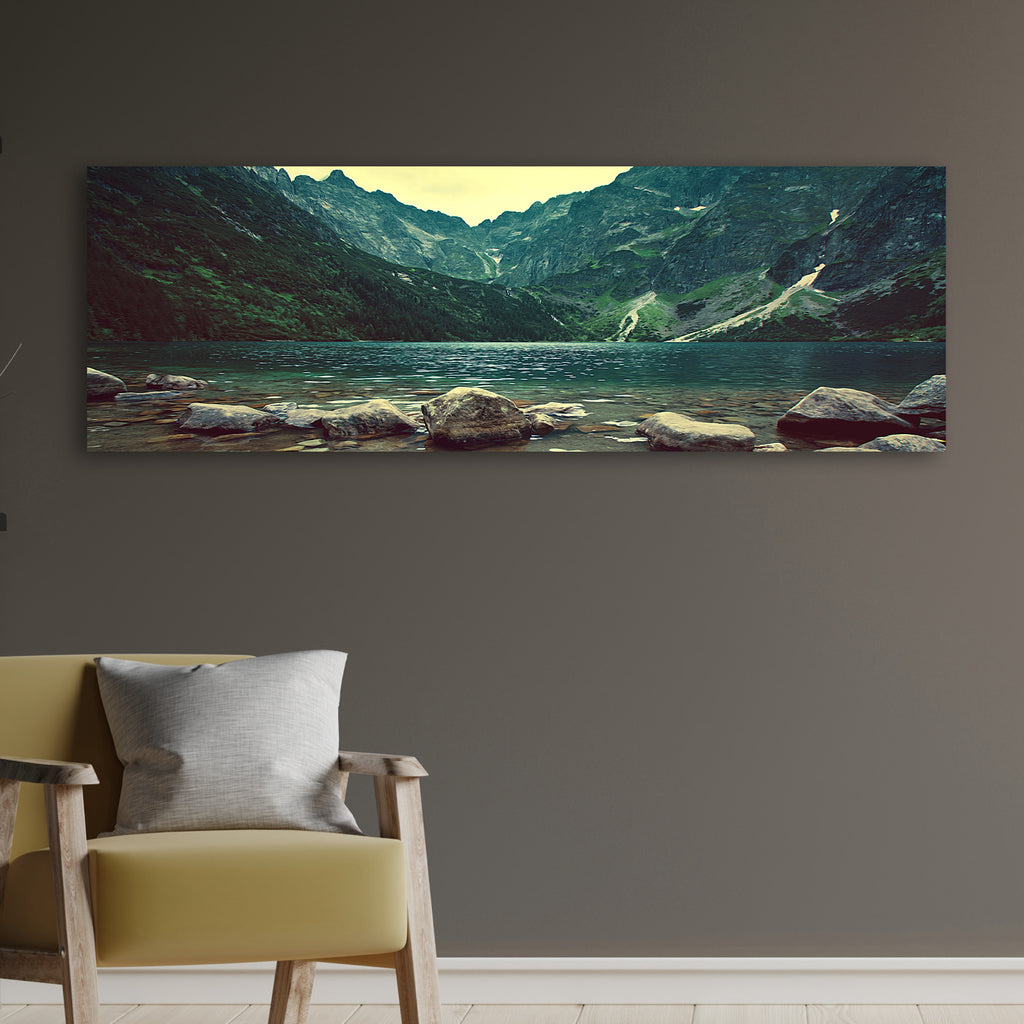 Mountain Forest Lake (READY TO HANG) - by Tailored Canvases