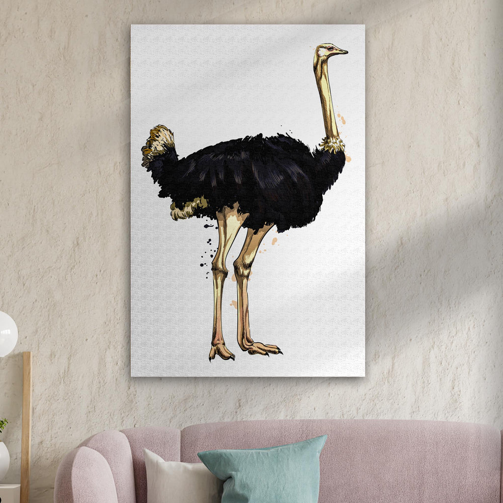 Vintage Ostrich Canvas Wall Art - by Tailored Canvases