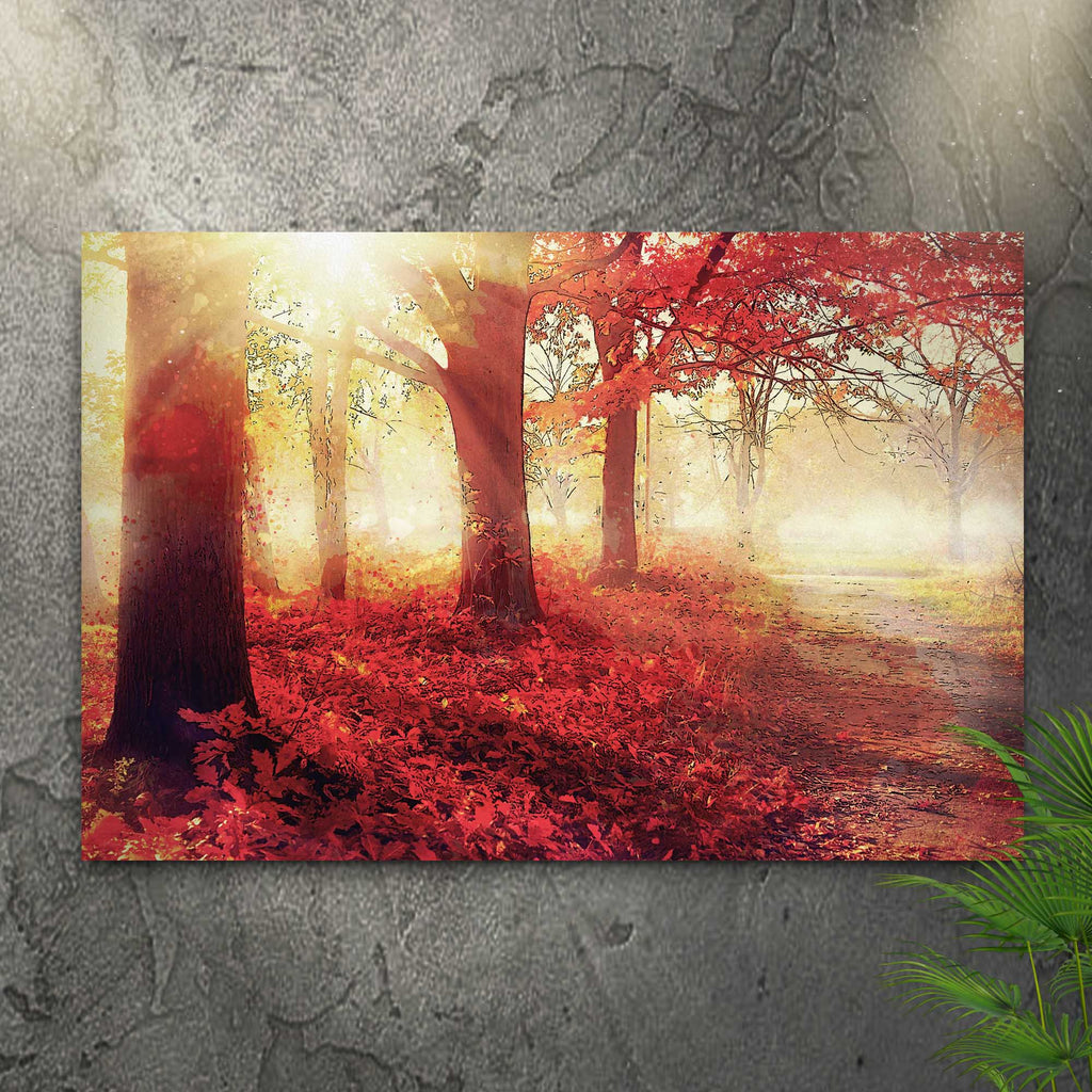 Red Maple Sunrise Path Art Canvas (Ready to hang) - by Tailored Canvases