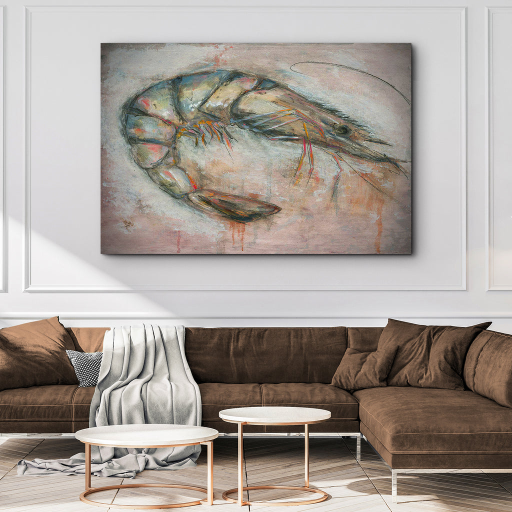 Shrimp Drawing Canvas Wall Art II - by Tailored Canvases