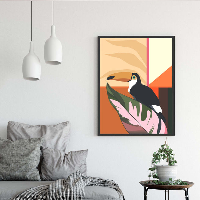 Retro Midcentury Toucan Canvas Wall Art II - Image by Tailored Canvases