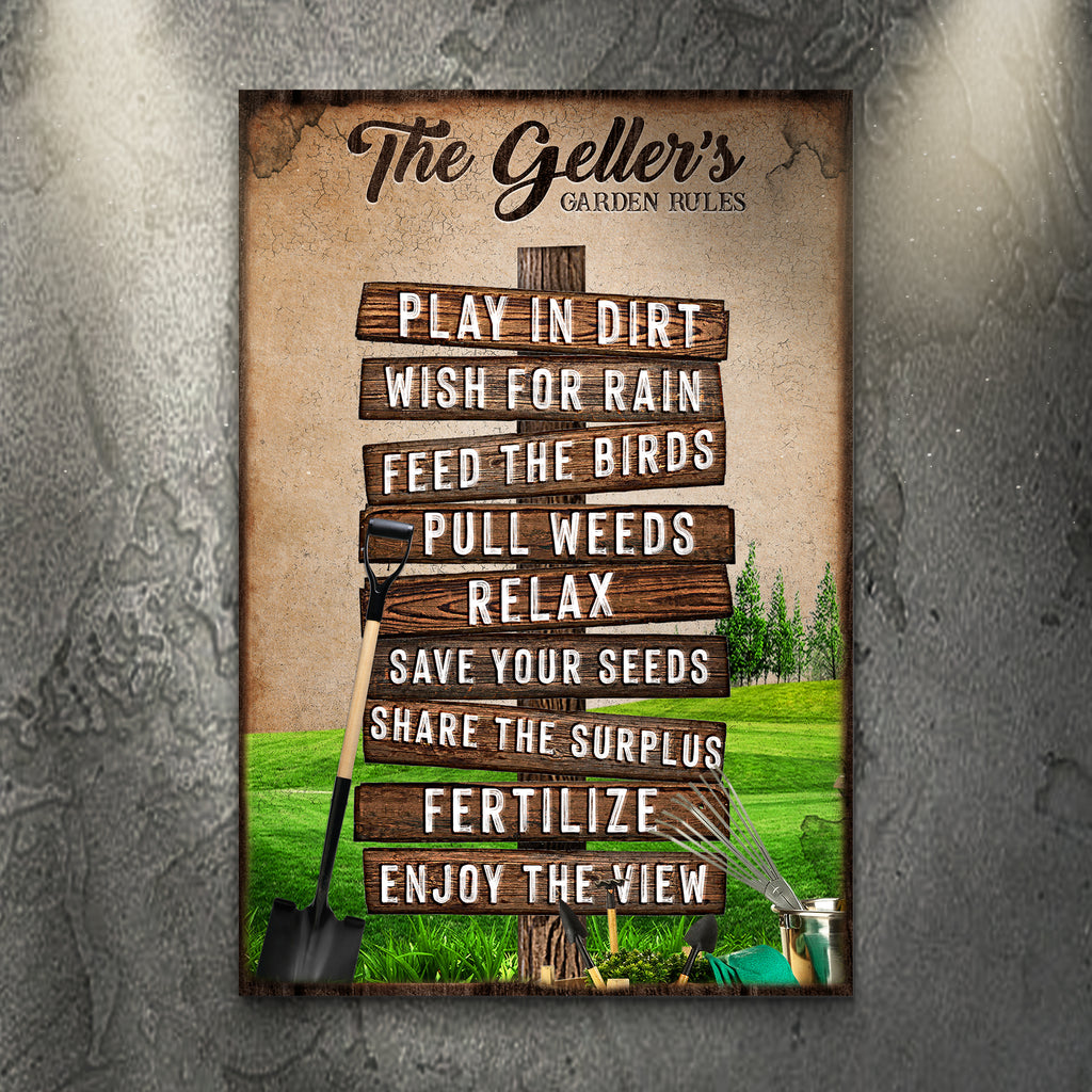 Family Garden Rules - Wall Art Image by Tailored Canvases