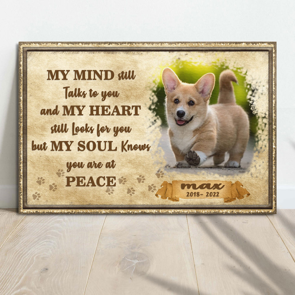 Pet Memorial My Soul Knows You Are At Peace (Ready to hang) - Wall Art Image by Tailored Canvases