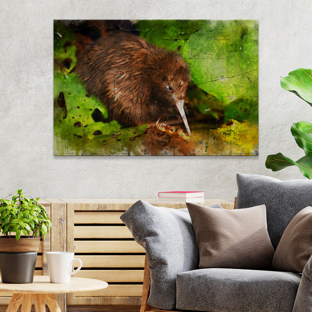 Kiwi Watercolor Painting Canvas Wall Art - by Tailored Canvases