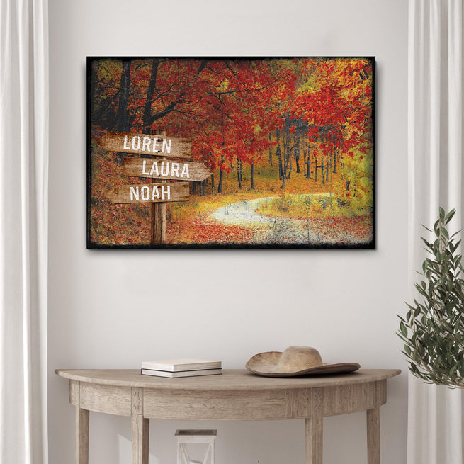 Family Autumn Road (Ready to Hang) Free Shipping - Wall Art Image by Tailored Canvases
