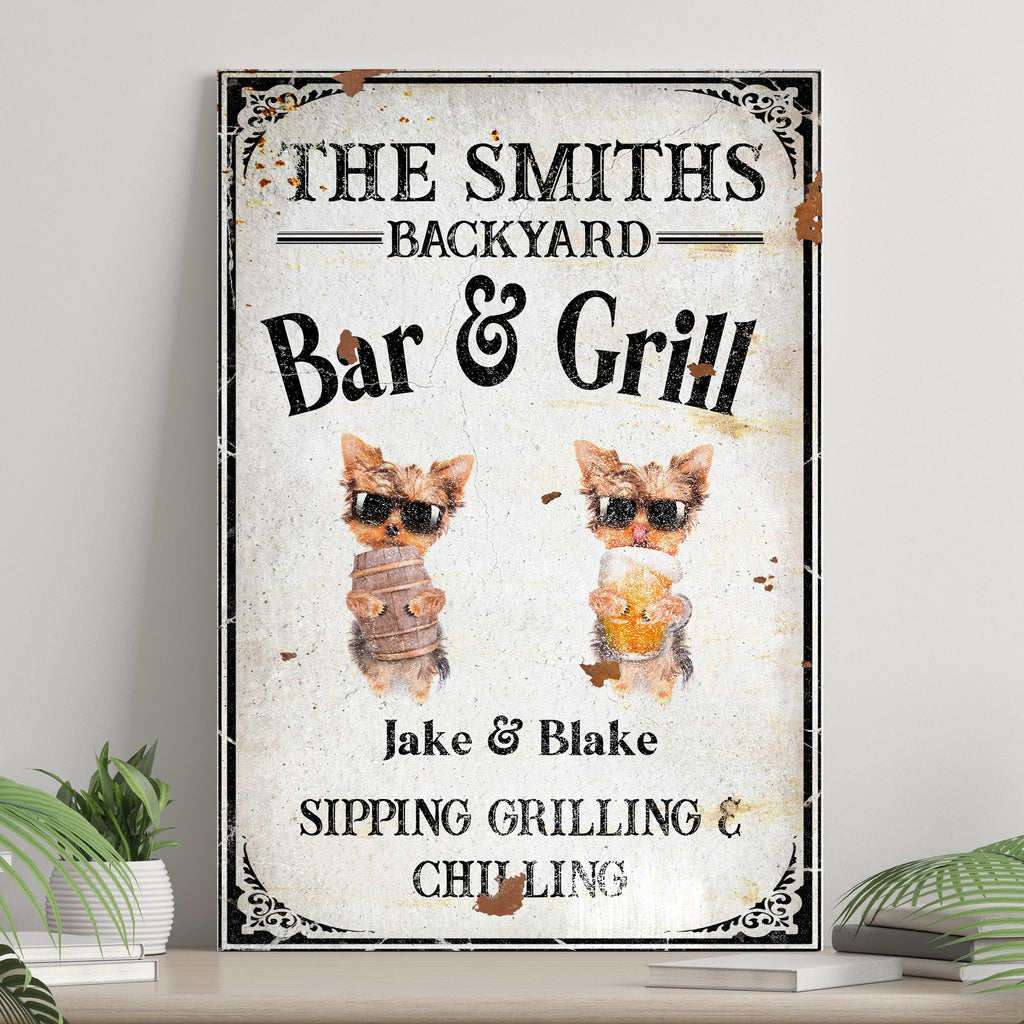 Family Backyard Bar and Grill Sign - by Tailored Canvases