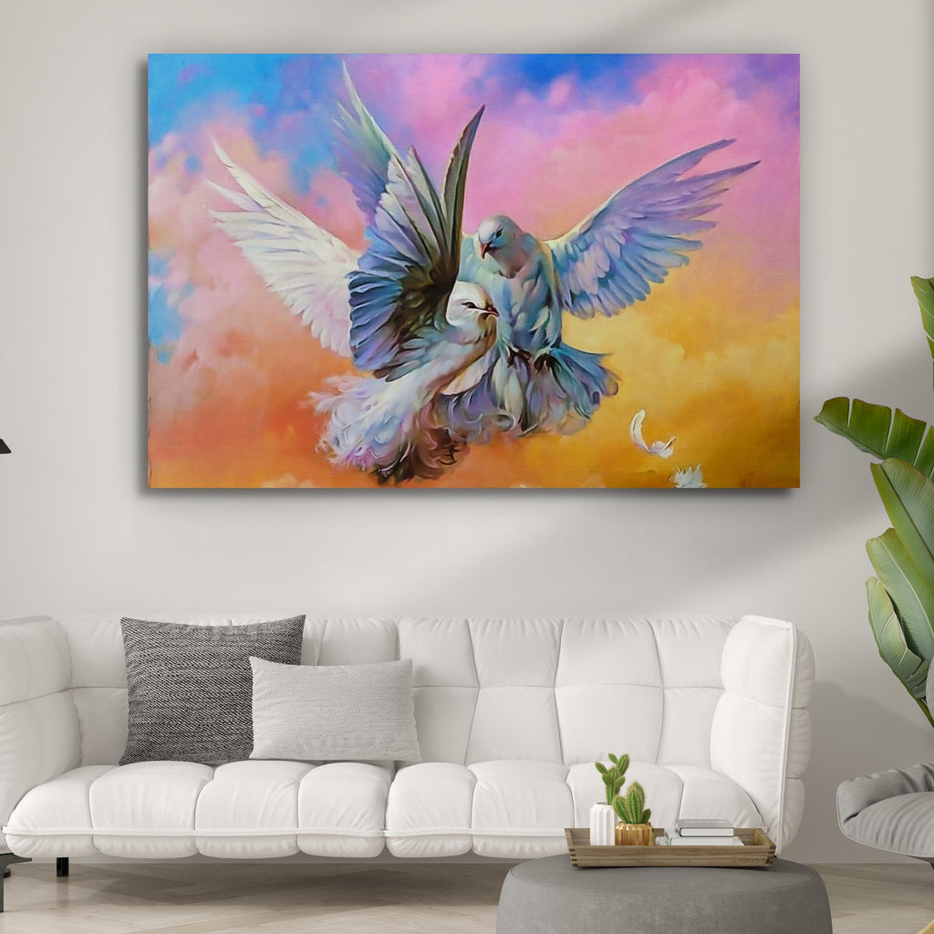 Pigeon Watercolor Canvas Wall Art - by Tailored Canvases