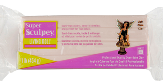 Super Sculpey oven-bake polymer clay, ceramic - like sculpturing compound,  pink/beige, 454 gr (1lb)