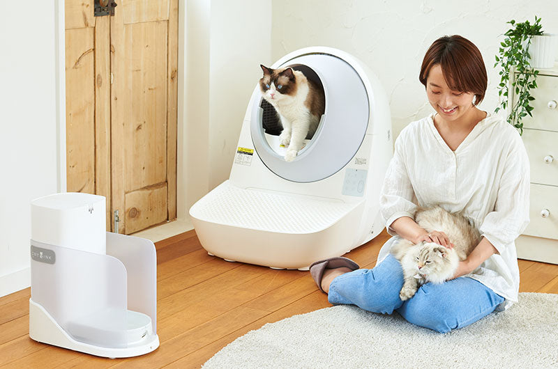 自動猫トイレと自動給餌器で一括管理ができるCATLINKシリーズ